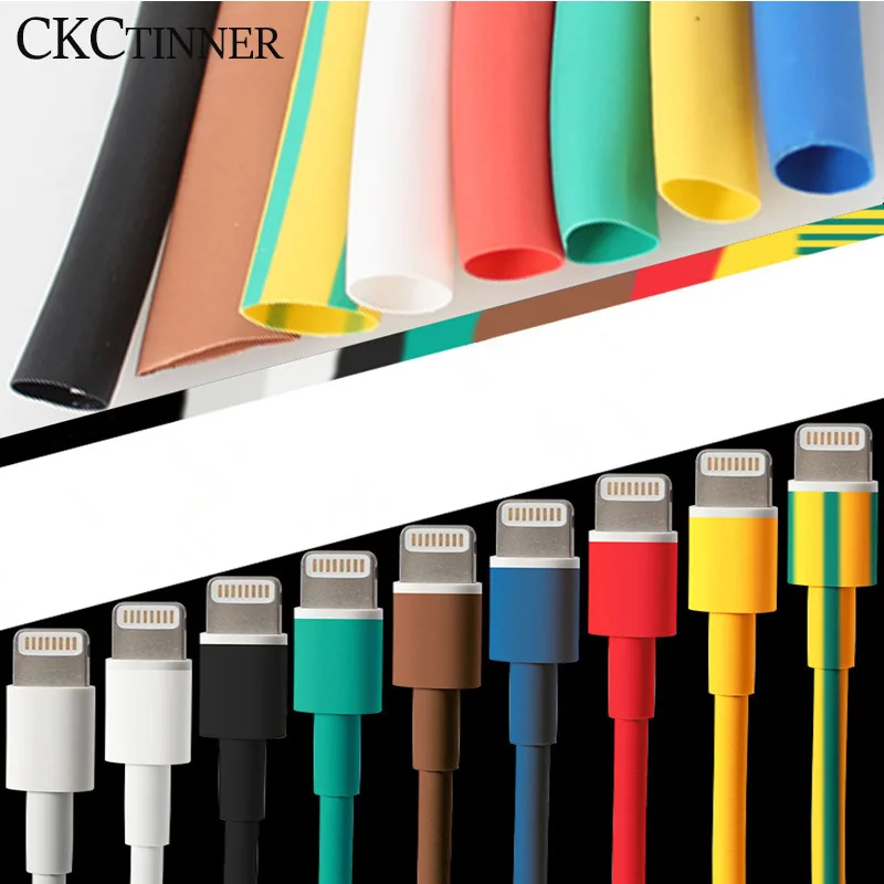 1M Heat Shrink Tube Polyolefin Cable Wrap Wire Wrap Retractable Insulated 6mm For iphone cable repair