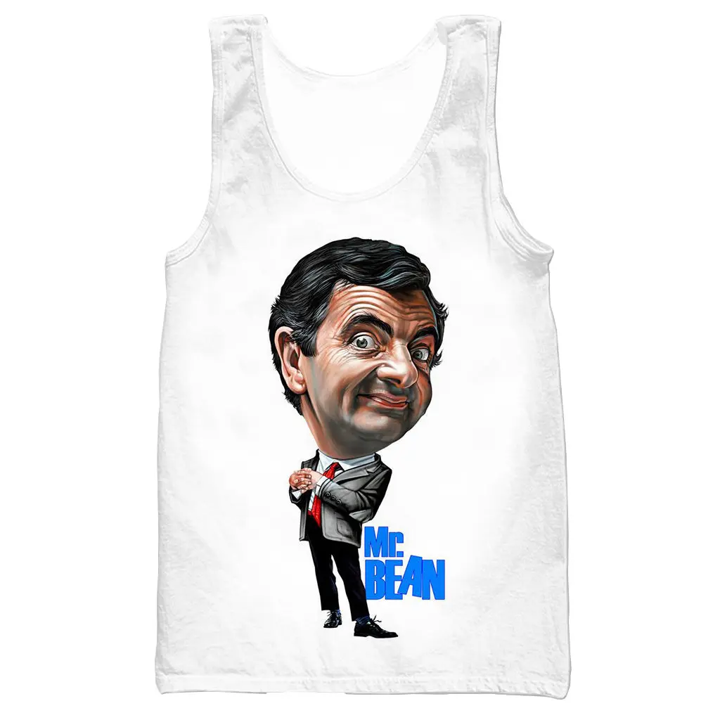 Mr Bean 3D Печатный Топ на бретелях для мужчин модный летний топ на бретелях для работы Мужские Женские топы