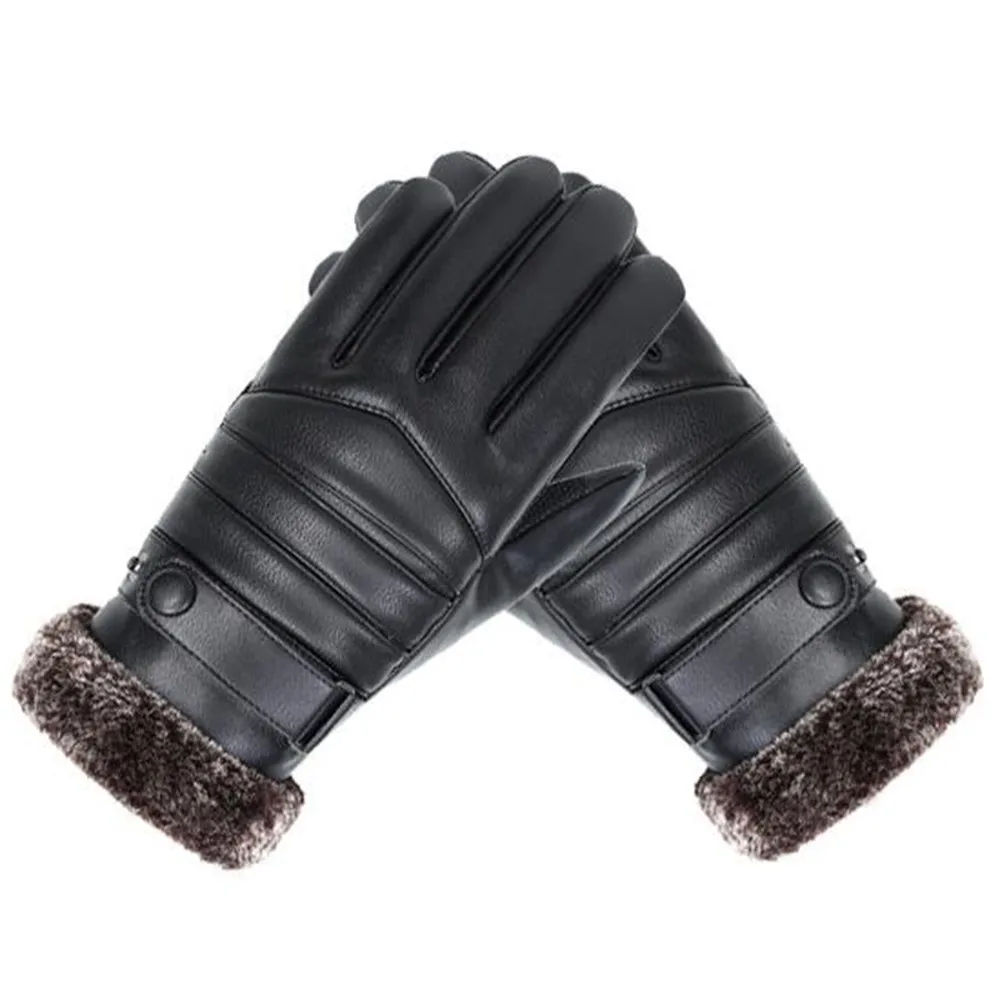 Мужские ветрозащитные кожаные перчатки зимние варежки противоскользящие экраны тепловые перчатки теплые перчатки для рук мужские перчатки