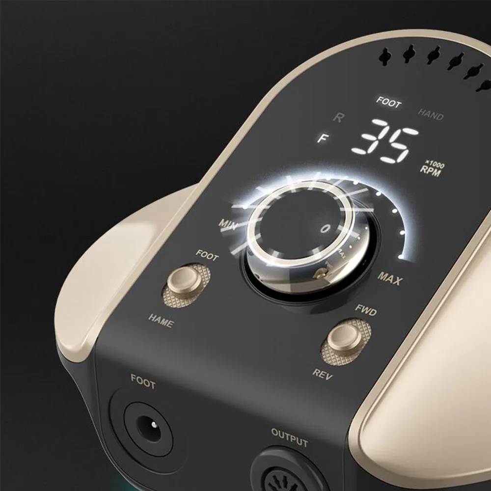 Elegant Gold Nail Drill 35000RPM 45W Professional Manicure Machine Electric Nail Art Drill File Pedicure Equipment With Cutters