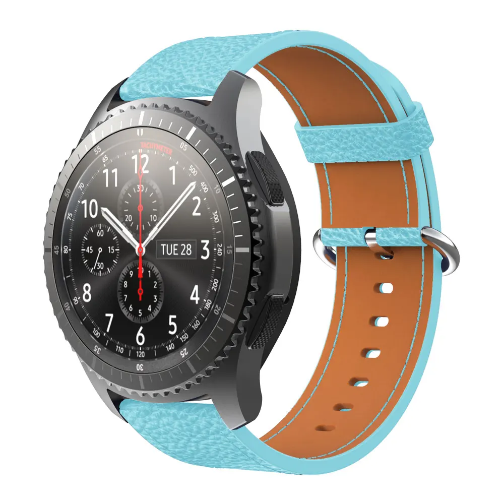 Classic Luxury Leather Straps Watchband Wristband For Samsung Gear S3/For Huawei Watch GT 46mm/Amazfit GTR 47mm Smart Wriststrap