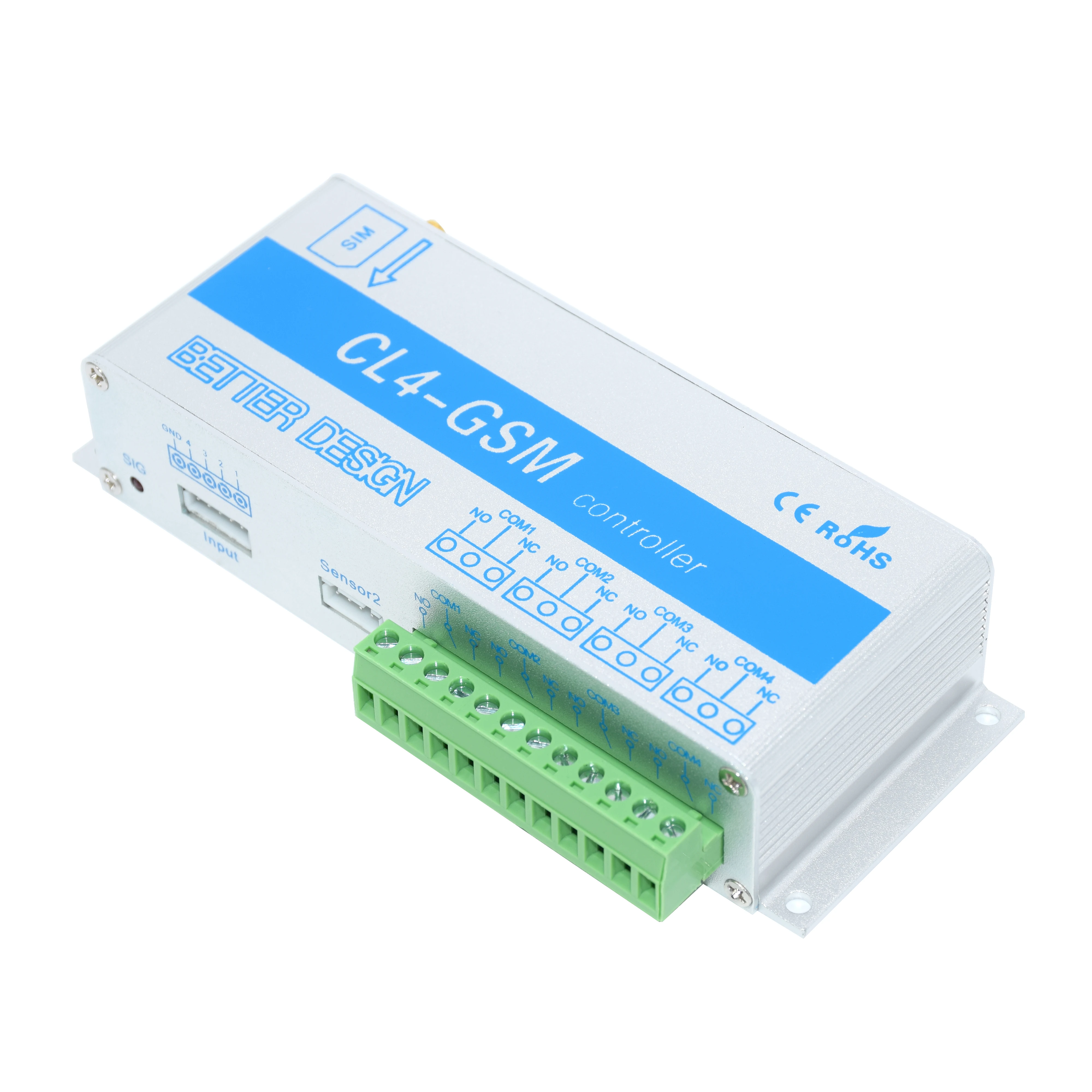 GSM SMS Smart Remote ON/OFF Switch Controller CL4-GSM With 4 Relay Output Support Power Failure Alarm smart switch module
