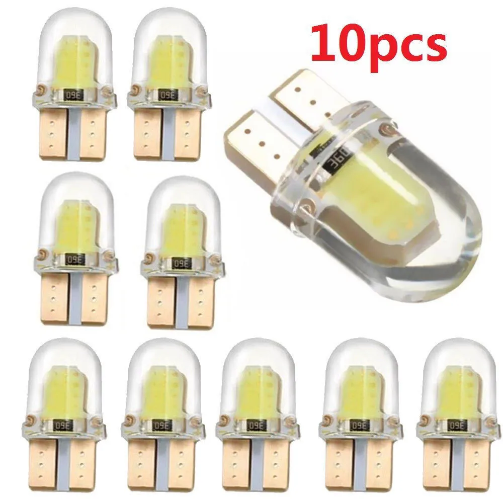 10x T10 194 168 W5W COB 8 SMD Светодиодная лампа с can-шиной кремнезема яркий белый свет лицензии T10 COB лампа номерного знака 6500K 180LM DC12V# BD