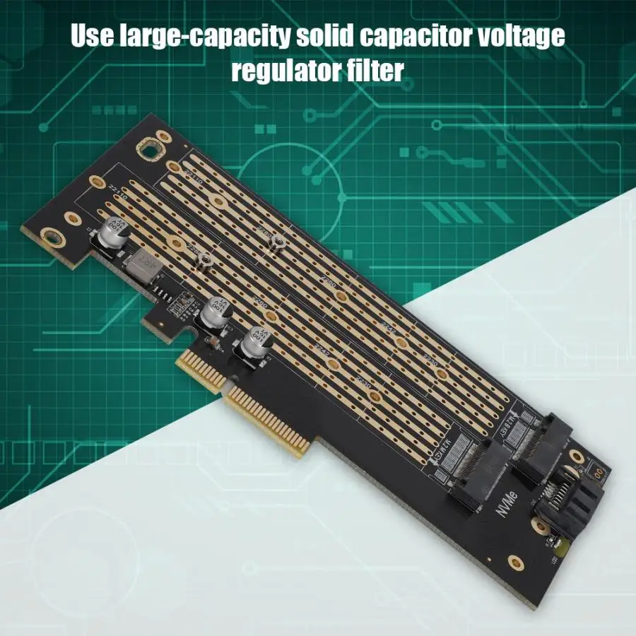 PCIE для M.2 SATA+ NVME двойной диск карты расширения для 2230 2242 2260 2280 22110 Размеры M.2 SSD