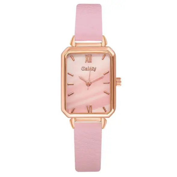 Ladies Quartz Watch 2021 Simple Fashion Luxury Rose Gold Stainless Steel Mesh Band Bracelet Set Qt83 1pc Leather Watch