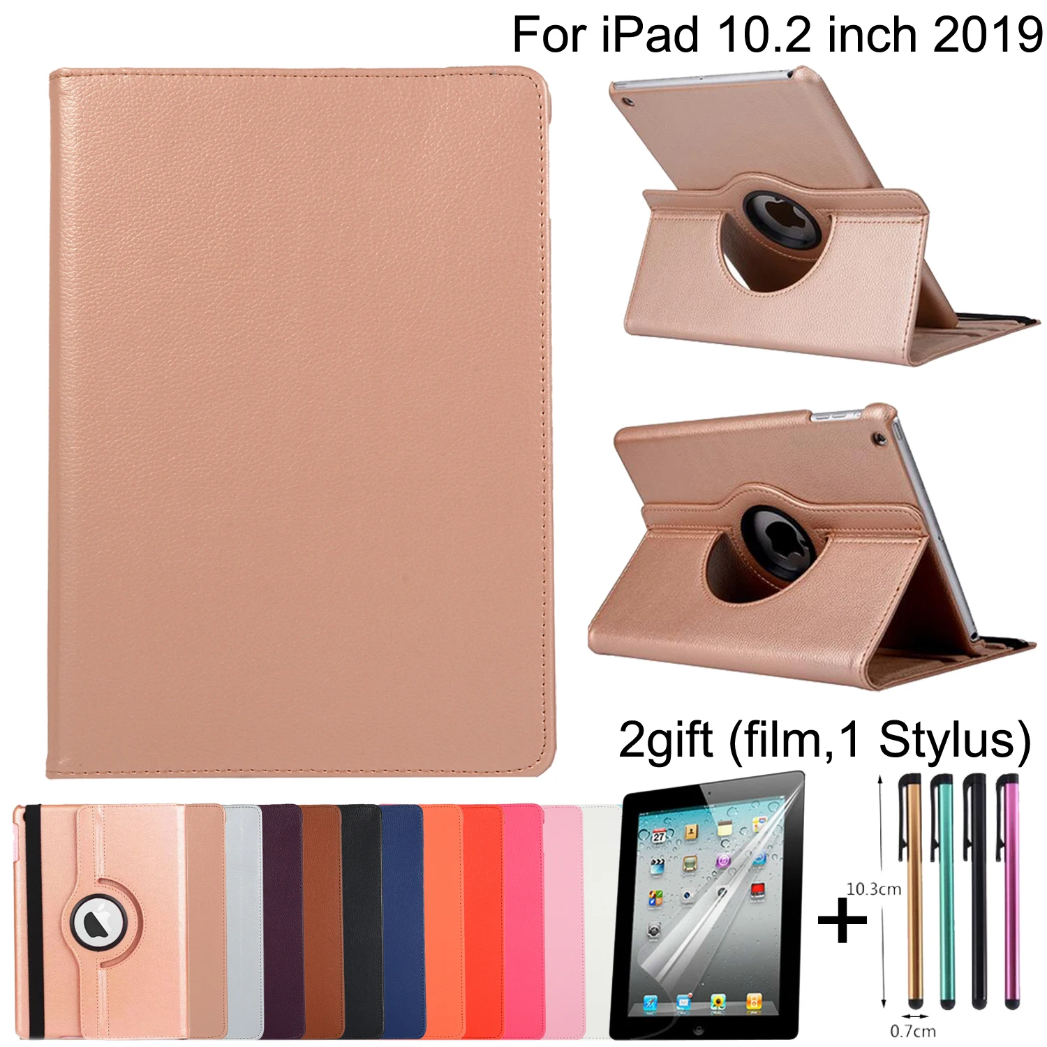Новый чехол для iPad 10 2 2019 7th Gen дюймов 360 градусов вращающийся кожаный умный сна с