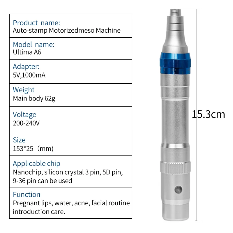 Dr. Pen Ultima Электрический Dr. pen Ultima A6 набор для ухода за кожей Инструменты микро-ручка для мезотерапии автоматический микро игольчатый ролик 12 игл