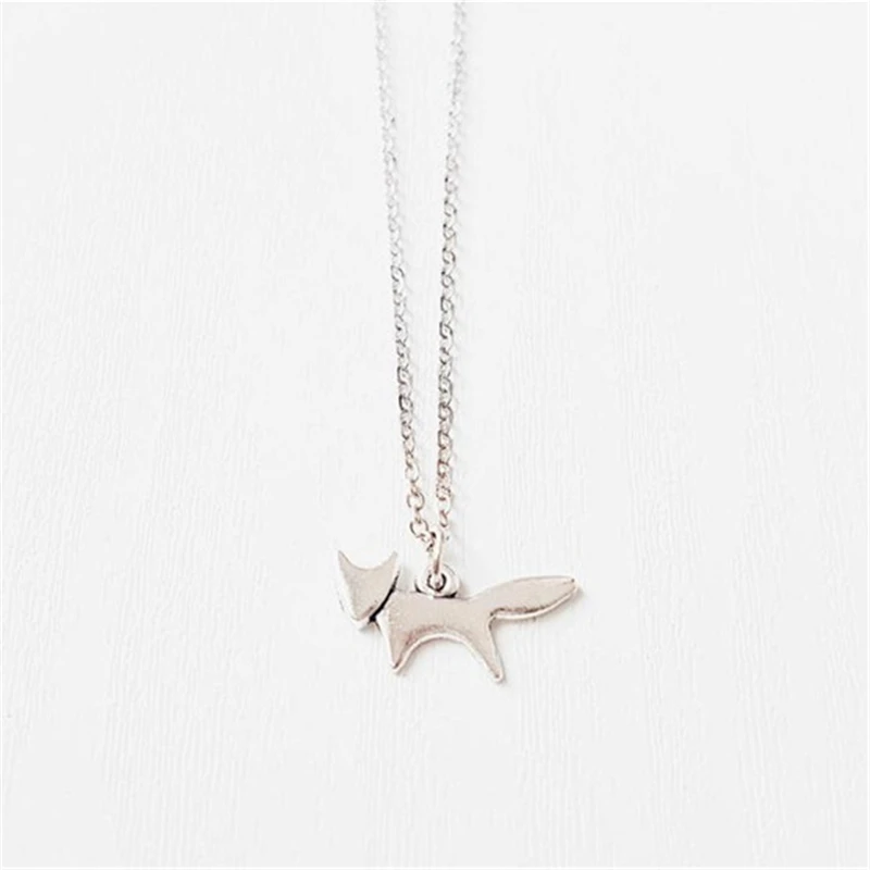 Silver Color Fox Necklace Boho Jewelry Cute Gift Idea BFF Best Friend