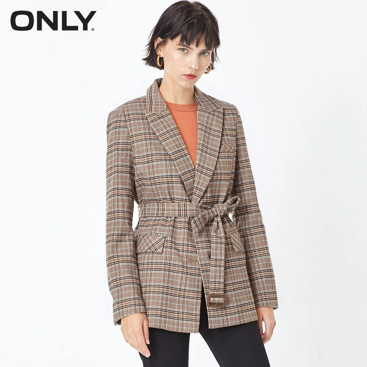 Только осень зима Женская клетчатая куртка | 119308545 - Цвет: BROWN BLUE CHECK