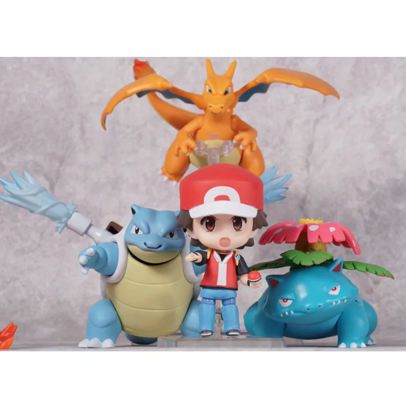 Такара мультфильм первого поколения ясень Кетчум Blastoise Charizard Venusaur Покемон подвижная фигурка-модель tosfor подарки для детей