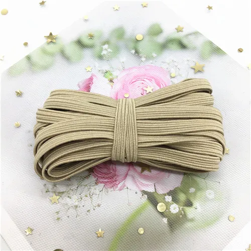 6mm Khaki 5meter 6 мм эластичная лента цветная мягкая латексная пряжа эластичная лента s резинка DIY для беременных детей Швейные сумки с аппликацией аксессуары - Цвет: 6mm Khaki 5meter
