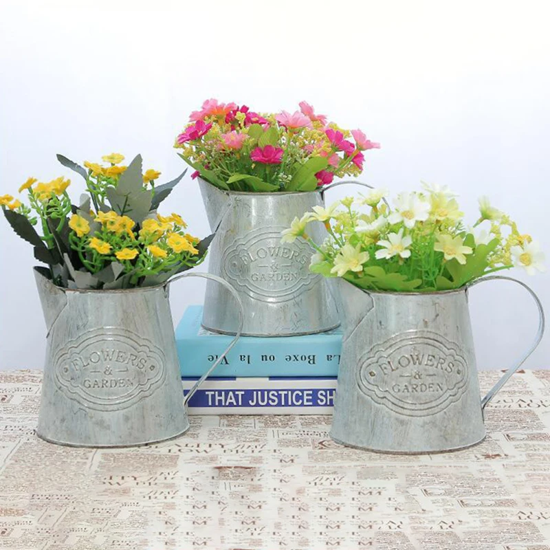 Винтажный металлический кувшин ваза-кувшин цветочный горшок горшечные растения, чайники домашний Свадебный офисный Настольный Декор decoracion hogar модно