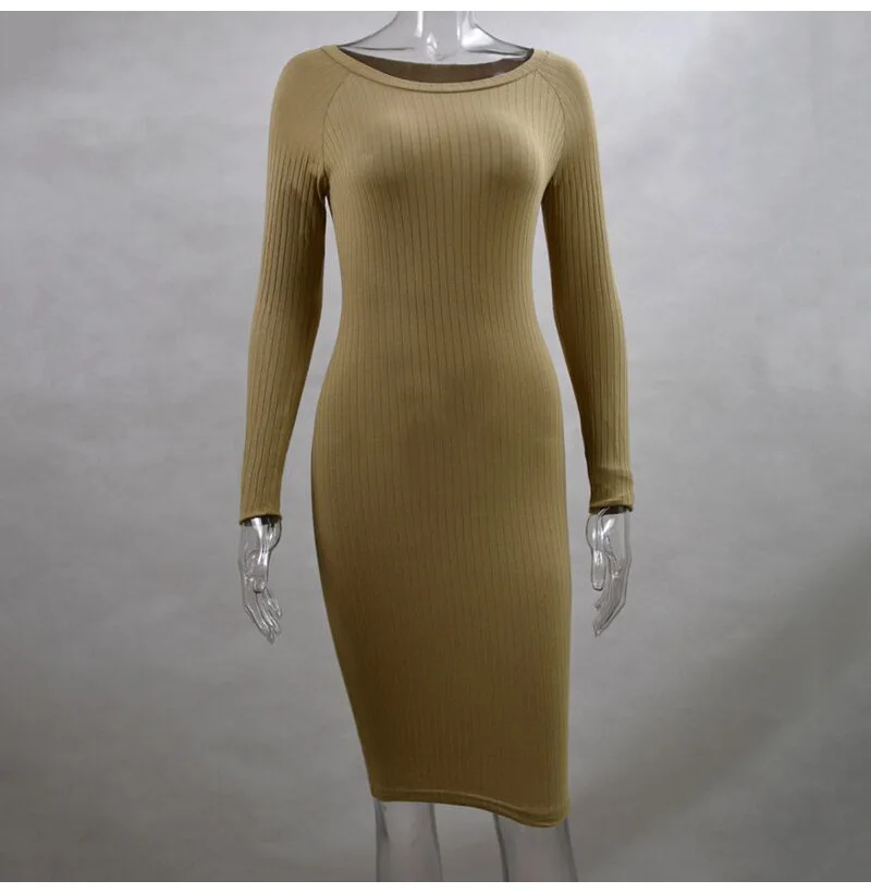 Осеннее новое облегающее хлопковое сексуальное платье с длинным рукавом для женщин, трикотажное эластичное платье для беременных женщин
