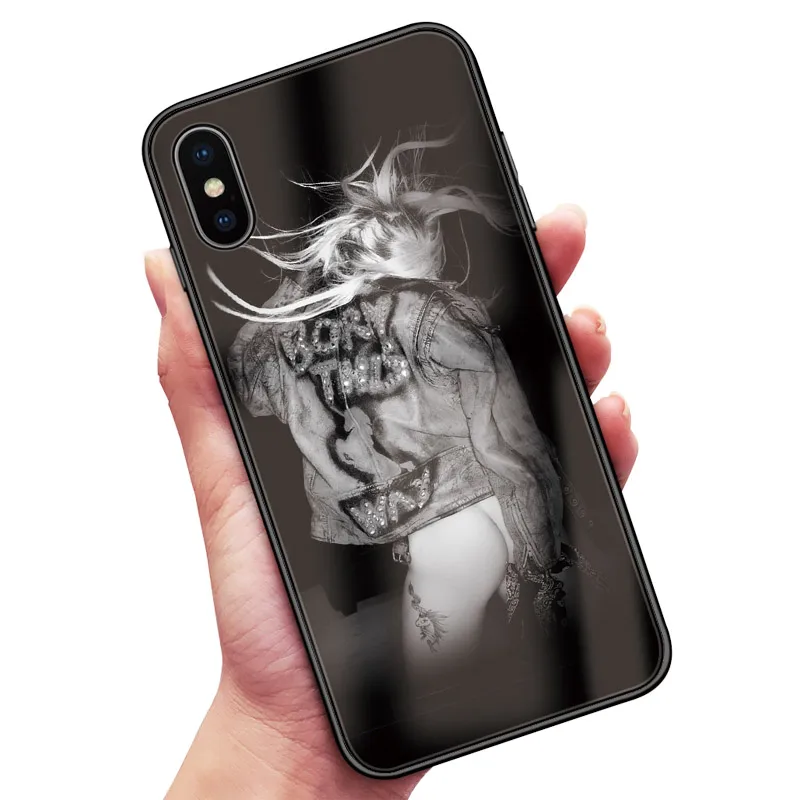Lady JOANNE gaga модный закаленный стеклянный глянцевый чехол для телефона, чехол для apple iPhone 6 6s 7 8 Plus X XR XS 11 Pro MAX - Цвет: LGG 2