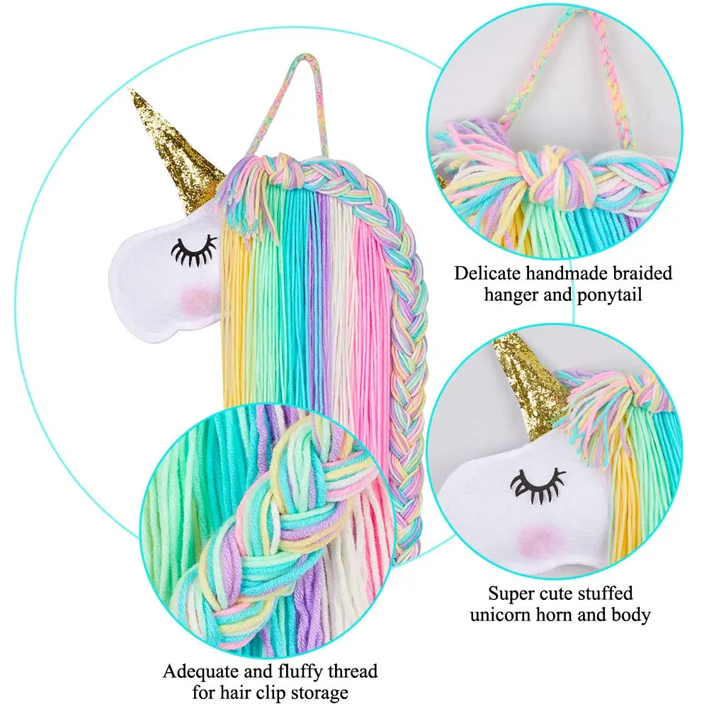Hot Sales Unicorn Wall Hanging Home Decor Unicorn Hair Clips Unicorn Headband holder Organizer Storage
