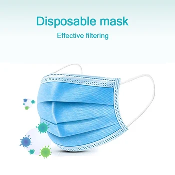 

Mask Disposable Nonwove 3 Layer Ply Filter Mask mouth Face mask filter safe Breathable dustproof Protective masks 50Pcs/200pcs