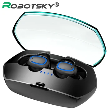 

TWS Bluetooth Earphones Bluetooth V5.0 Mini Sport Handsfree Headphone 6D Stereo Waterproof Bass headset With Mic Wireless Earbud