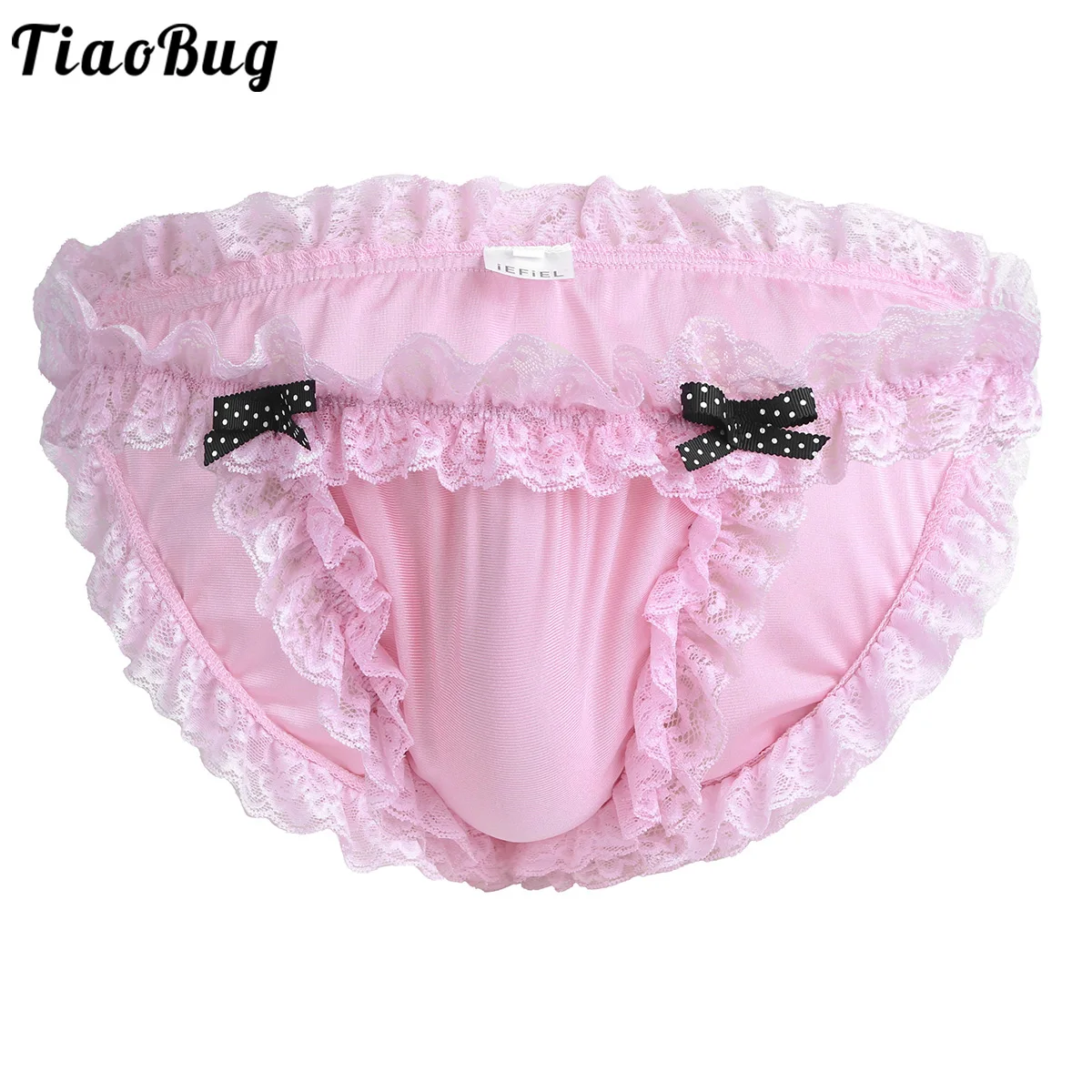Sissy Men's maid Lace Bowknot Pouch Panties Crossdress Briefs Bikinis Underwears 