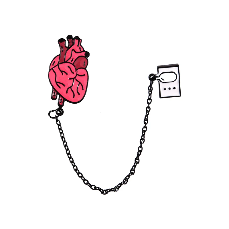 19style, анатомическая эмалированная брошь в форме сердца, медицинская анатомия, брошь в форме сердца, неврология, булавки для врача и медсестры, нагрудные булавки, сумки, значок, подарки - Окраска металла: 20