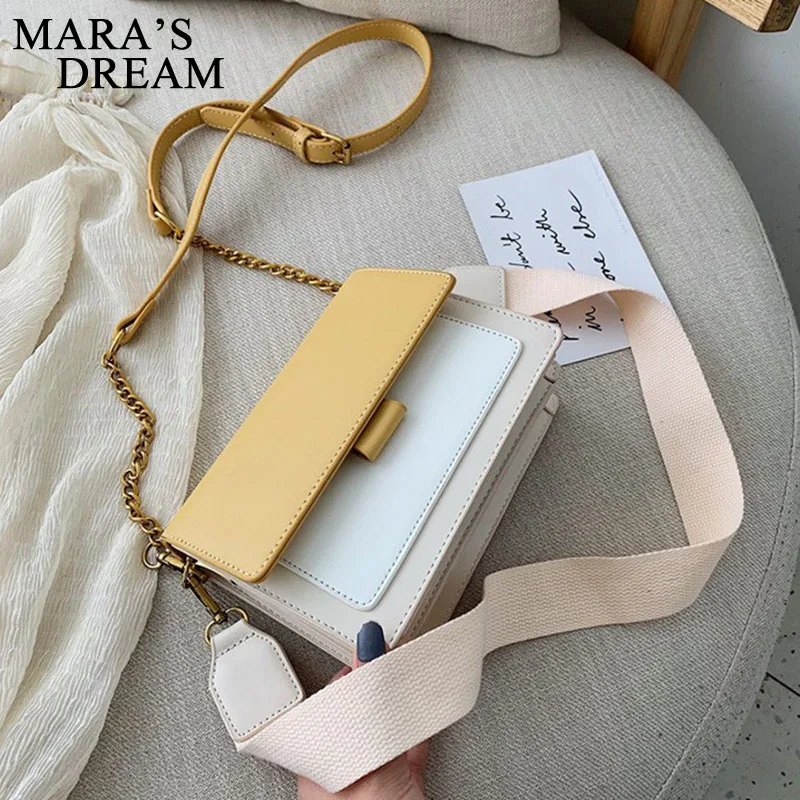 Mara's Dream Женская прошитая сумка на плечо Новая цветная женская сумка с цепочкой красная простая маленькая квадратная сумка