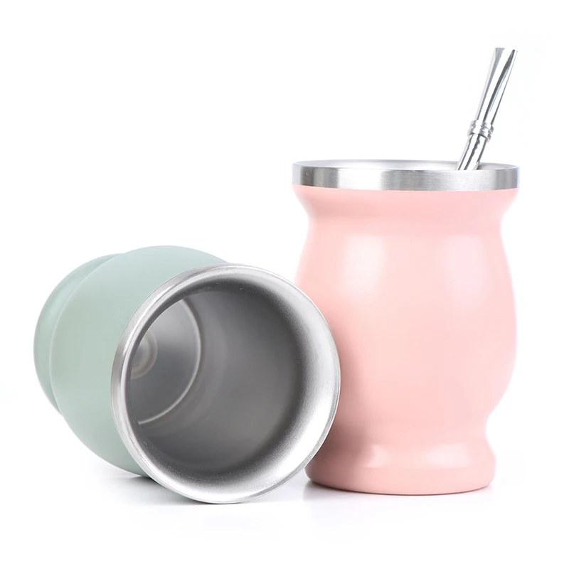 Yerba Mate Cup Tea Cup 1PC 304 Stainless Steel 8oz Argentine Yerba Mate Gourd With Bombillas Easy To Prepare And Clean