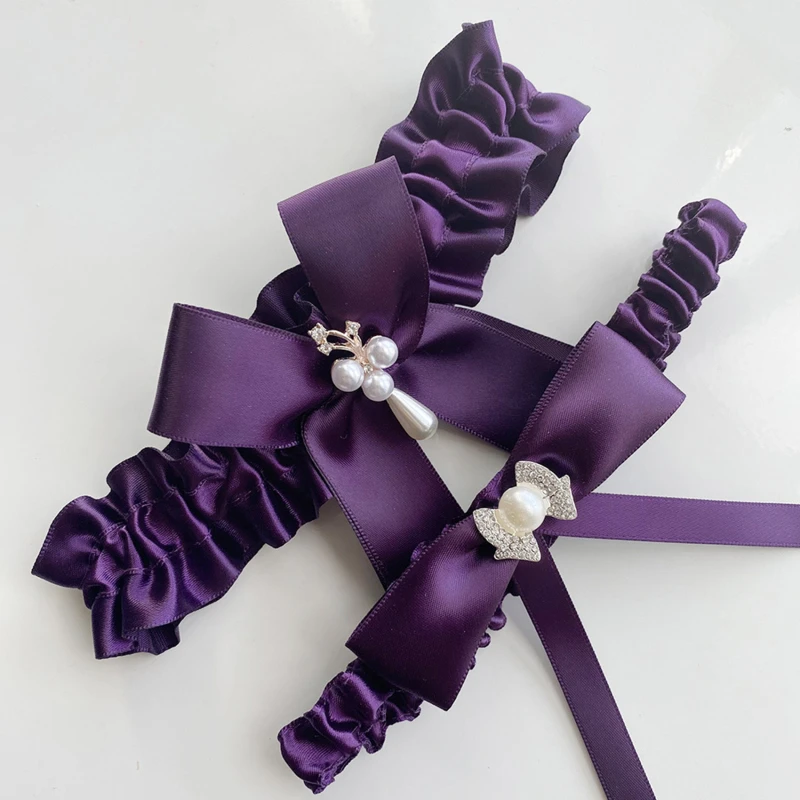 Jarretière De Mariée Bleue Avec Nœud - Accessoire Nuptial Traditionnel Taille Unique (30-60cm)