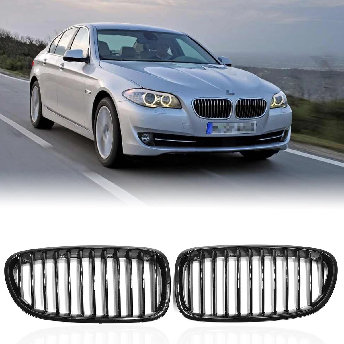 

Матовый глянцевый черный передний бампер для радиатора BMW 5 Series F10 F18 2010-2017