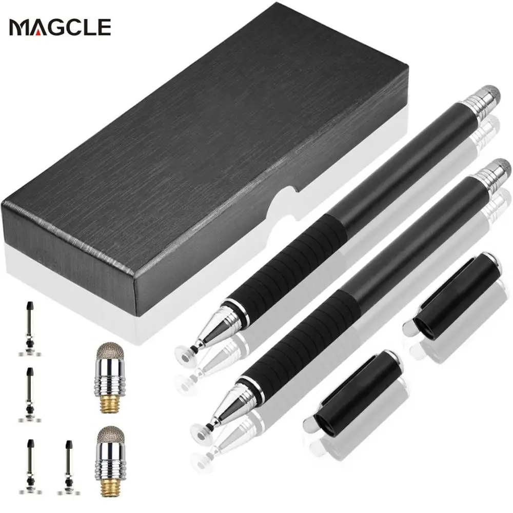 Universal Fiber Stylus 2 In 1 Disc Stylus Pen Mesh Fiber Tip Series Precision Touch Screen Pens 