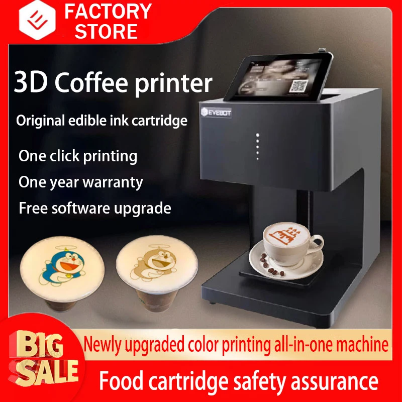 EVEBOT impresora 3D de cartuchos de tinta de grado alimenticio, de inyección de tinta comestible para pasteles, Latte, impresora fotográfica de café|Impresoras| - AliExpress