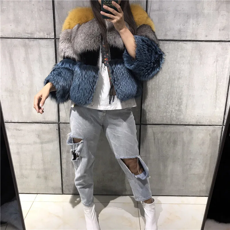 as picture Женская меховая куртка женская куртка из натурального меха до 5xl - Цвет: as picture