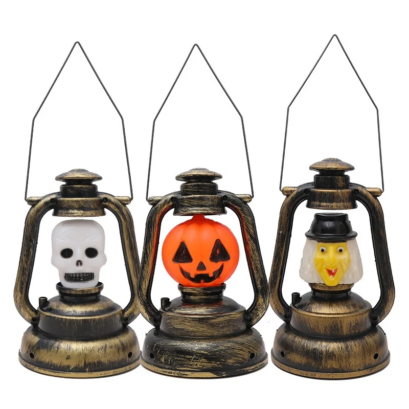 

Halloween LED Kerosene Lamp Handheld Retro Lantern Decorative Holiday Table Lamp Halloween Home Bar Store Decoration