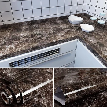 

Dark Marble Self Adhesive WallPaper for Countertops Sink Table Desk Cover Furniture Decor DIY Sticker PVC Contact Paper 10m*55cm