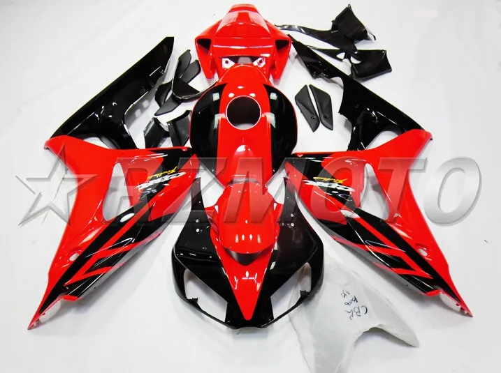 Топ литья под давлением ABS полный обтекатель комплект Подходит для Honda CBR1000RR 06 07 2006 2007 1000RR Обтекатели набор черный красный свет