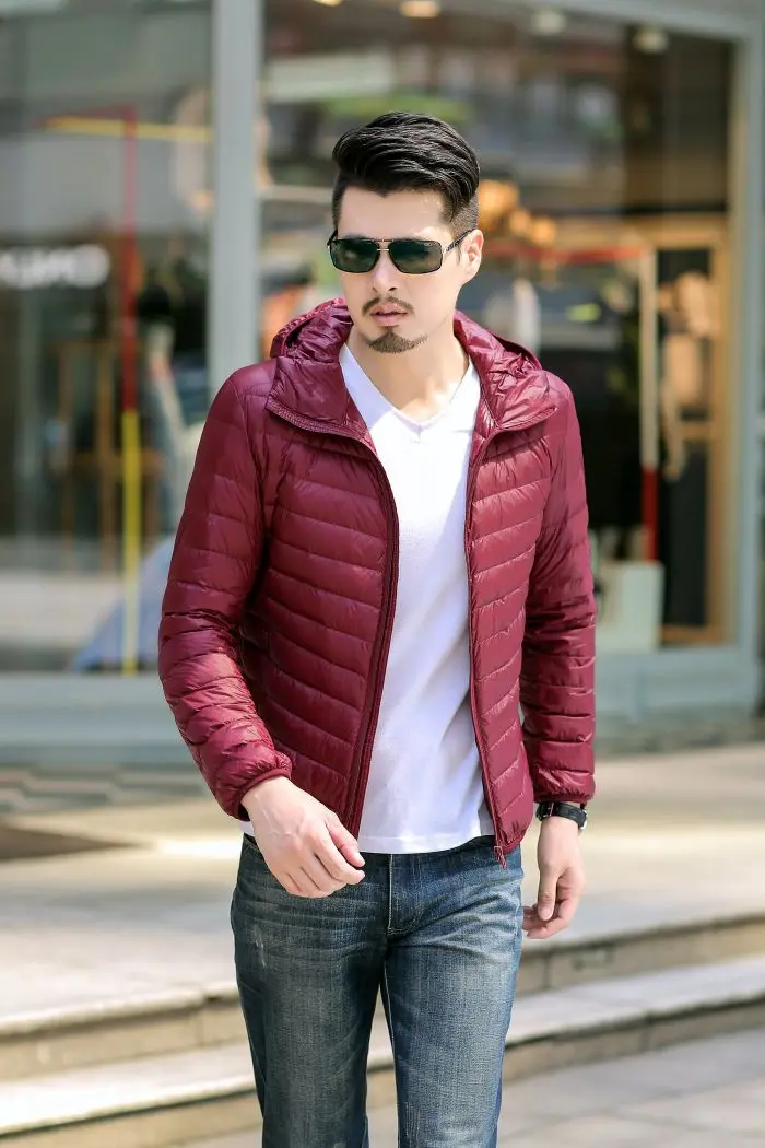 Autumn And Winter New Style Korean-style Ultra-Thin down Jacket Plus-sized Menswear Short Hooded Sports Jackets Outdoor