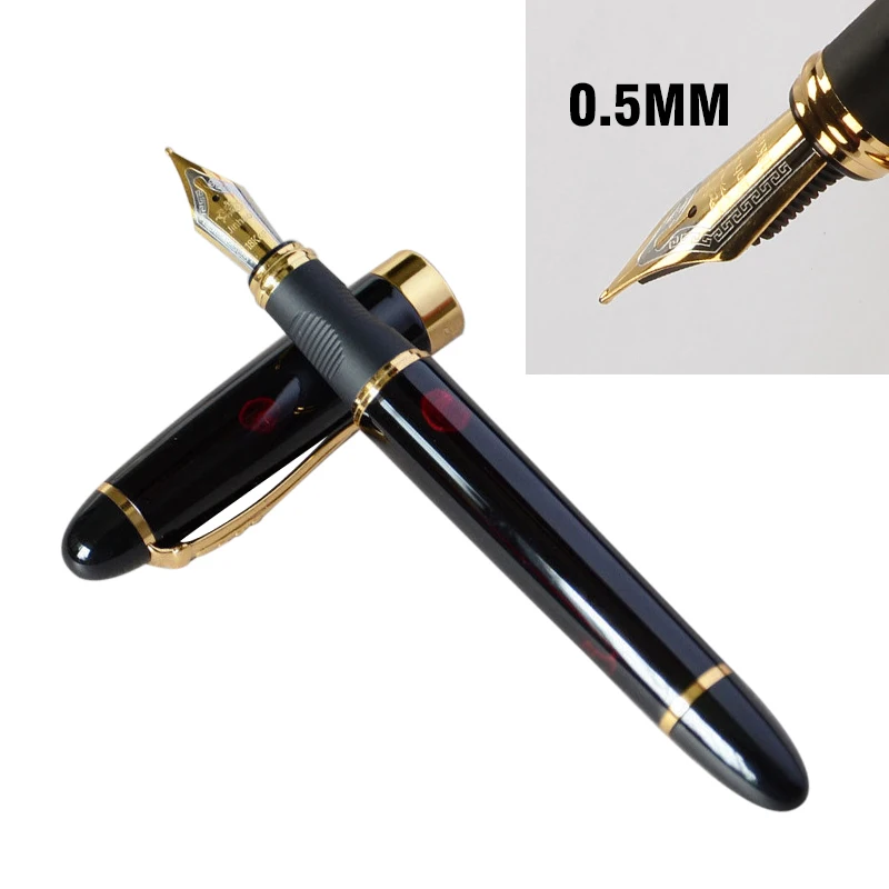 Jinhao X450 Золотая отделка черная с фейерверком авторучка 0,7 мм перо с широким основанием авторучка для школы и офиса канцелярские принадлежности