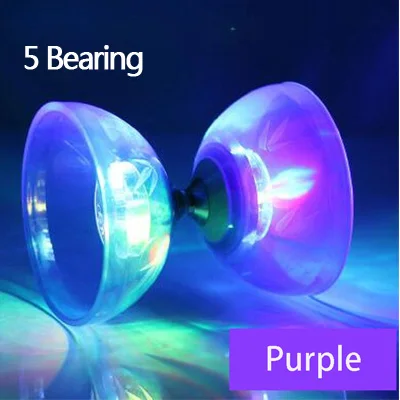 5 bearing purpel 1/3/5 подшипник Профессиональный Diabolo игрушки йойо комплект Высокое Скорость светильник светящиеся классический подшипниковые игрушки жонглирования с веревочной сумкой Kongzhu - Цвет: 5 bearing purpel
