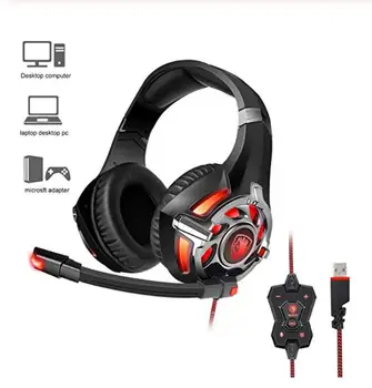 

SADES R16 Gaming Headset Headphones USB 7.1 Surround Stereo Over Ear For PC/Laptop Gamer