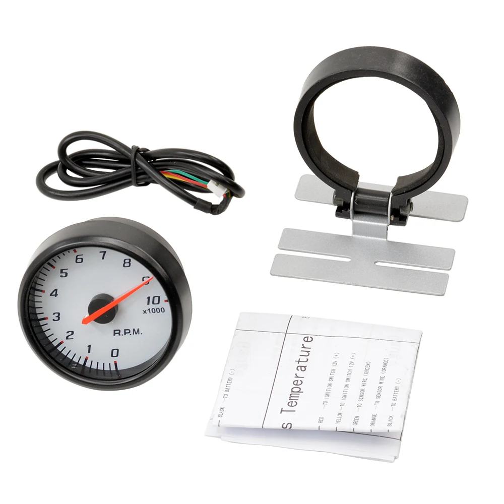 Car Tachometer Gauge Meter 60MM 10000RPM Gasoline Engine 4/6/8 Cylinder Dragon
