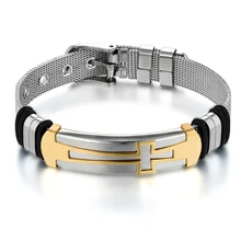 Boho манжета из нержавеющей стали браслет для мужчин Крест Золотой черный мужской молитвенный Armhand браслеты для мужчин Шарм ювелирные изделия
