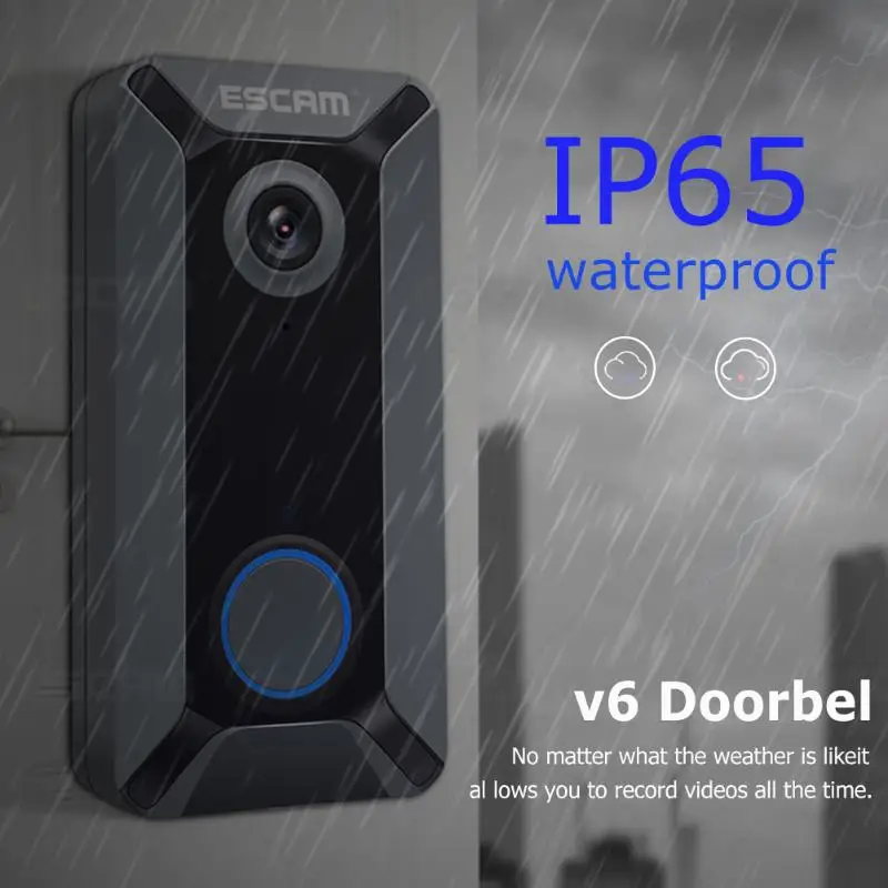 ESCAM V6 беспроводной WiFi видео дверной звонок Домашняя безопасность ночное видение дверной Звонок