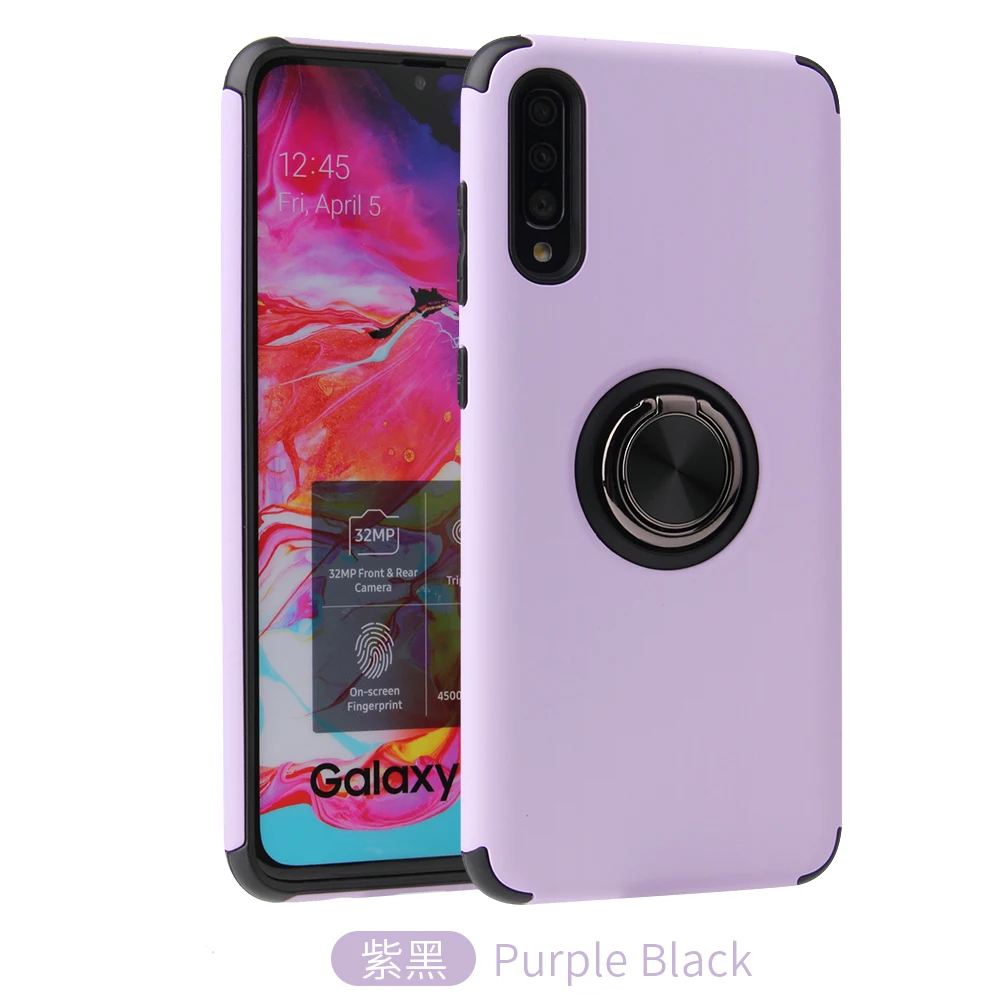 100pcs/lot Colorful Ring+TPU+PC wholesale hot sale cover case for Samsung Galaxy A10/M10 A20/A30 A10E/A20E A50 A70 back case