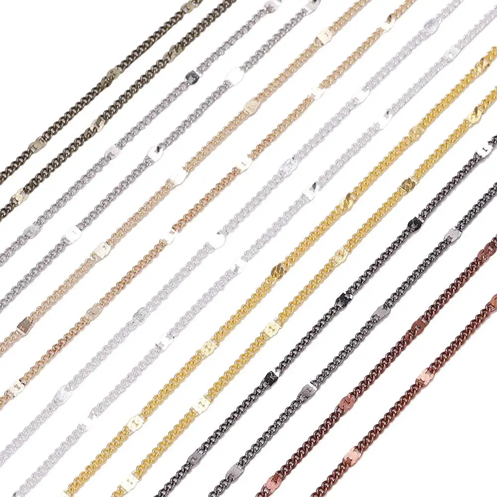 5m 10m/lot Bronze Plated Necklace Chains Brass Bulk For DIY Handmade
