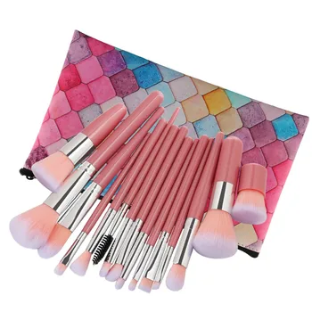 

15pcs Kabuki Brushes Makeup Brush Set for Eyeshadow Maquiagem Foundation Brushes Kit with Cloth Bag Soft Hair Pincel