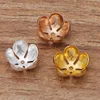 50pcs Rose Gold Silver Color 13*5mm Copper Flower Bead Caps Flower Filigree Loose Spacer Bead End Caps For DIY Jewelry Making ► Photo 2/5