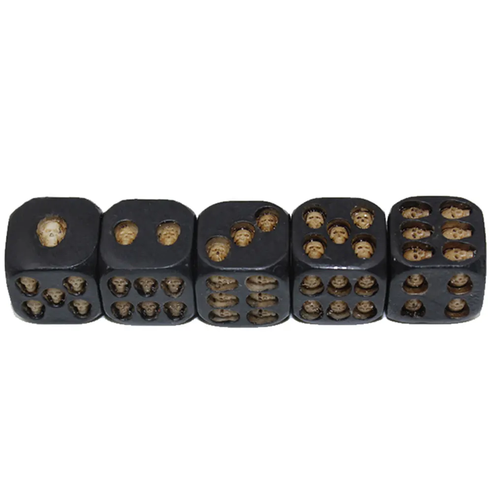 Amusing Poker Club Bar Galloping Dominoes Skull Dice Devil KTV Party 5PCS Resin Dice Rolling Game Stimulating