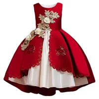 Nouveau bébé filles robe à fleurs noël princesse mariage élégant enfants robes élégantes enfants vêtements fête Costume vêtements 1