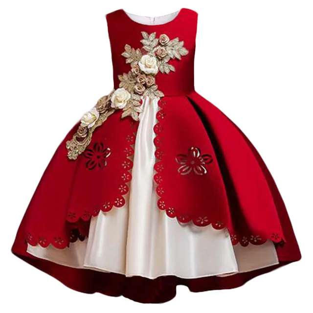 Nouveau bébé filles robe à fleurs noël princesse mariage élégant enfants robes élégantes enfants vêtements fête Costume vêtements 1