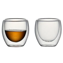 Высокое качество термостойкая чашка эспрессо креативная Двойная Стенка Изолированная эспрессо стеклянная кофейная чашка Питьевая утварь