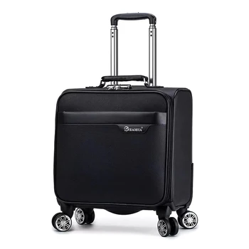 

18'' Travel suitcase on wheels Cabin carry on trolley luggage bag Men's business suitcase fashion waterproof oxford luggage bag