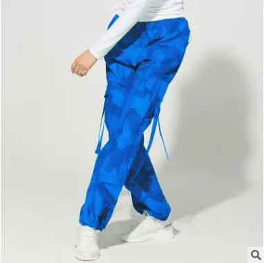 Camouflage Blue Камуфляжные штаны в стиле хип-хоп, новинка, Стрейчевые штаны для молодых девушек и женщин размера плюс, брендовые свободные брюки, одежда - Цвет: Camouflage Blue